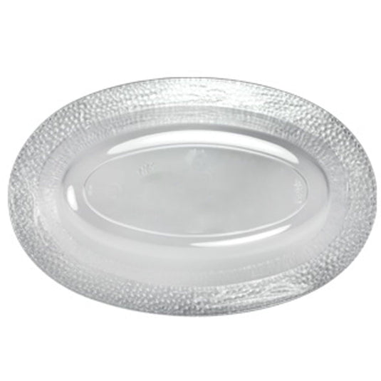 Pebbled Clear Plastic Oval Serving Bowl 32 oz Serverware Lillian