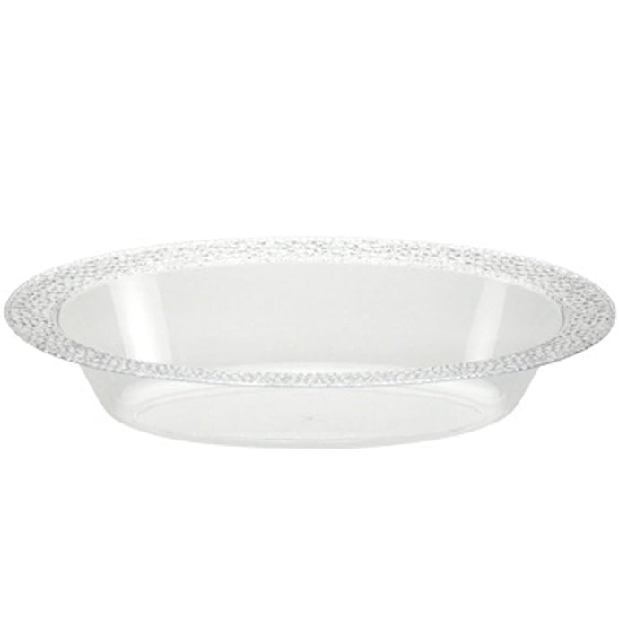 Pebbled Clear Plastic Oval Serving Bowl 32 oz Serverware Lillian