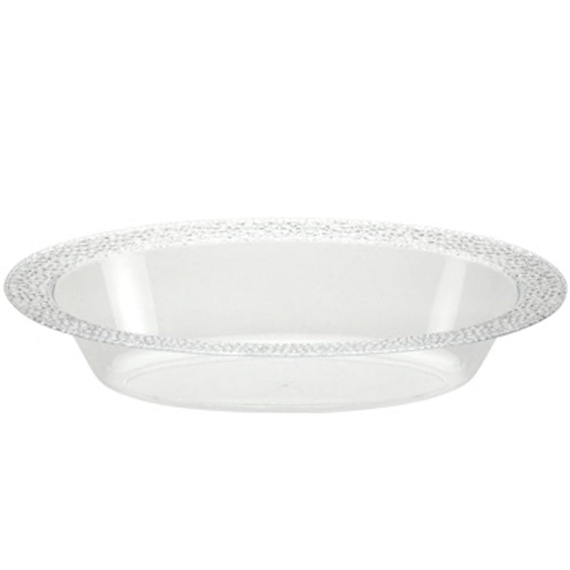 Load image into Gallery viewer, Pebbled Clear Plastic Oval Serving Bowl 32 oz Serverware Lillian
