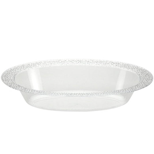 Pebbled Clear Plastic Oval Serving Bowl 32 oz Serverware Lillian