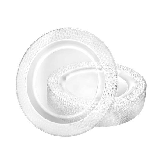 Lillian Tablesettings Pebbled Plastic Plate Clear 7.5" Tablesettings Lillian