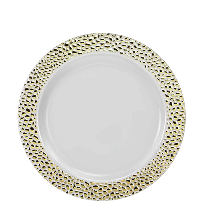 Pebbled Plastic Salad Plate Gold 7.5