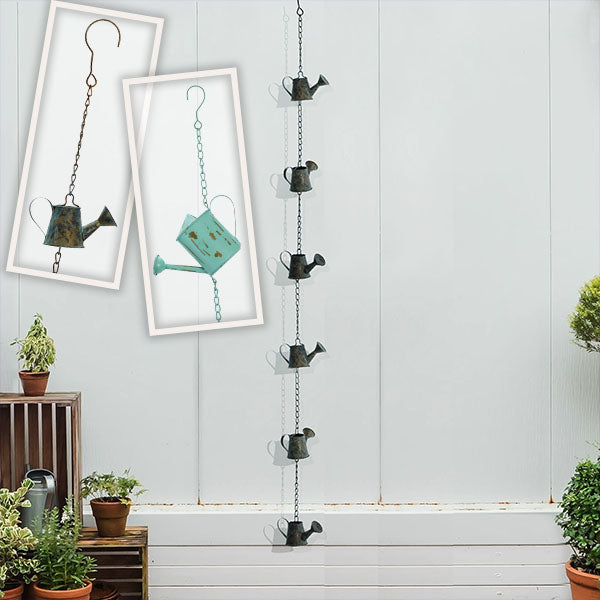 Distressed Watering Can Rain Chain, Pick Your Color General Decor Steals