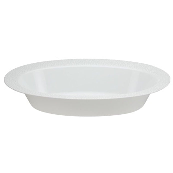 Pebbled Pearl Plastic Oval Serving Bowl 48 oz Serverware Lillian