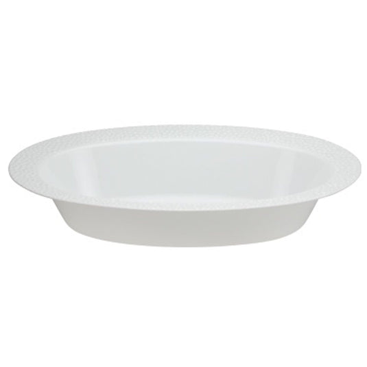 Pebbled Pearl Plastic Oval Serving Bowl 48 oz Serverware Lillian