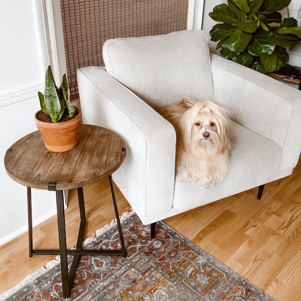 Round Side Table with Metal Base General ABH