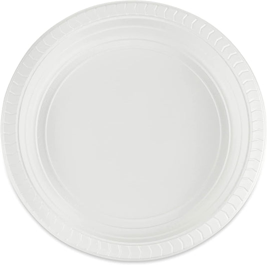 9" Disposable Lightweight White Plastic plates Good to use in Microwave Disposable Plates Blue Sky