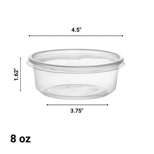 BULK Lightweight Clear Plastic Round Deli Container with Lids 8oz Food Storage & Serving VeZee