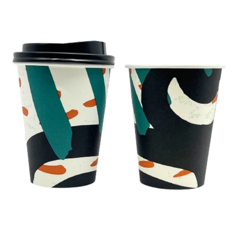 Load image into Gallery viewer, Doodles Everyday Paper 12oz Hot/Cold Cups With Lids Paper Cups VeZee
