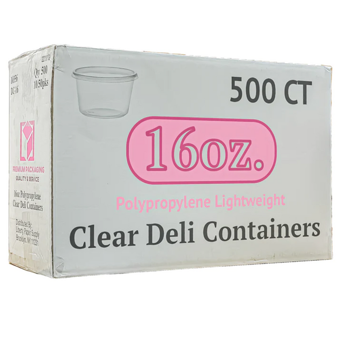 *WHOLESALE* 16oz. Lightweight Deli Containers with Lids | 500 ct/case Food Storage & Serving VeZee