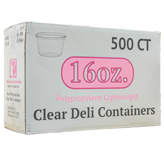 *WHOLESALE* 16oz. Lightweight Deli Containers with Lids | 500 ct/case Food Storage & Serving VeZee