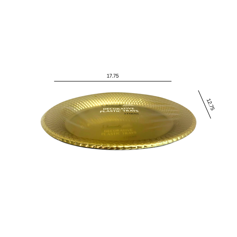 Load image into Gallery viewer, Gold Oval Serving Plastic Tray, 17.75 X 12.75 Tray King Zak
