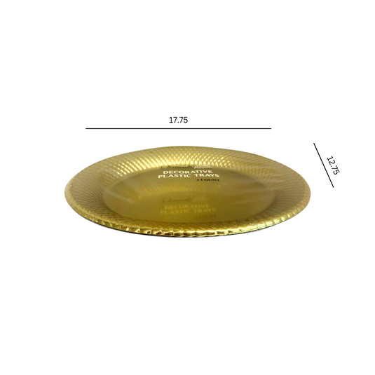 Gold Oval Serving Plastic Tray, 17.75 X 12.75 Tray King Zak