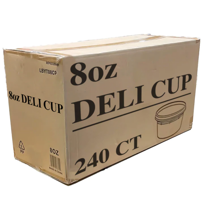 *WHOLESALE* 8oz. Heavy Duty Deli Containers with Lids | 240ct/case Food Storage & Serving VeZee