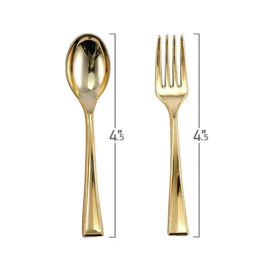 Gold Mini Plastic Spoons 4.5" Serverware Decorline