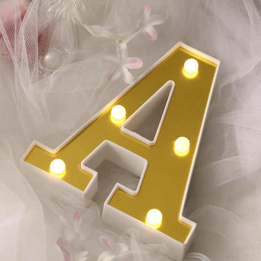 3D Marquee Letter "A" Warm White 5 LED Lights Gold - Chic Light-Up Decor for Events 6" LED PROstorez Default Title