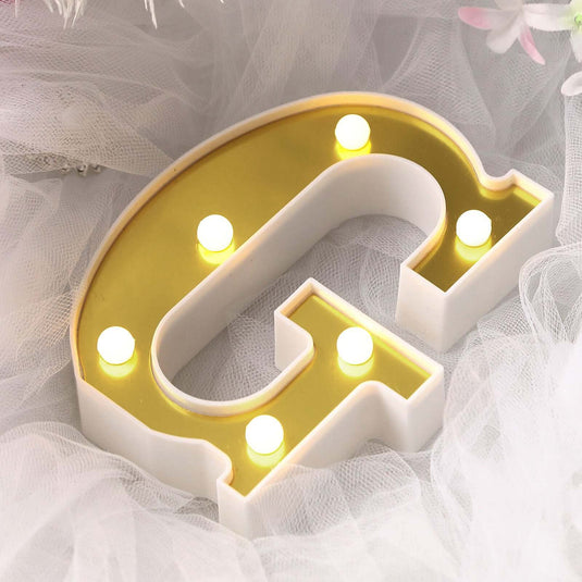 3D Marquee Letter "G" Warm White 6 LED Lights Gold - Chic Light-Up Decor for Events 6" LED PROstorez Default Title