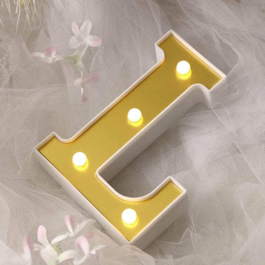 3D Marquee Letter "L" Warm White 4 LED Lights Gold - Chic Light-Up Decor for Events 6" LED PROstorez Default Title