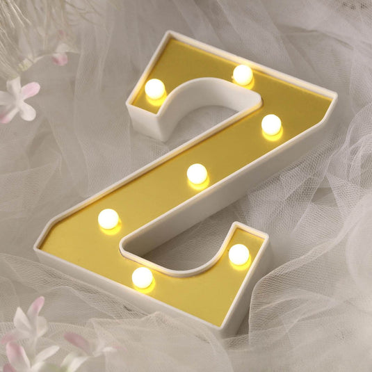 3D Marquee Letter "Z" Warm White 7 LED Lights Gold - Chic Light-Up Decor for Events 6" LED PROstorez Default Title