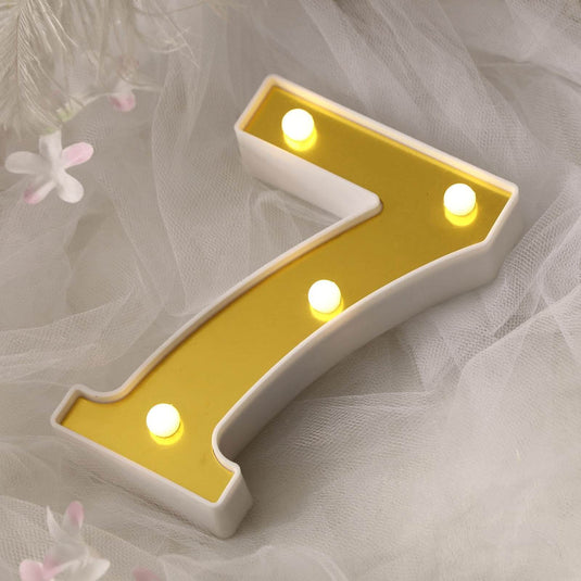 3D Marquee Number "7" Warm White 4 LED Lights Gold - Stylish Light-Up Accent for Events 6" LED PROstorez Default Title