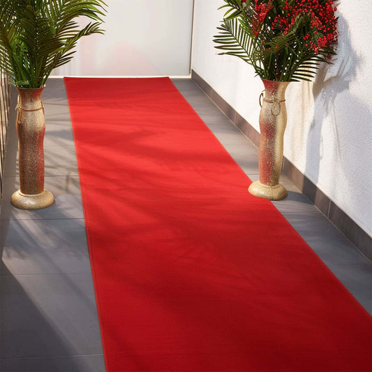 3ftx100ft Hollywood Red Carpet Runner for Party, Red Rayon Wedding Aisle Runner Decorations PROstorez Default Title