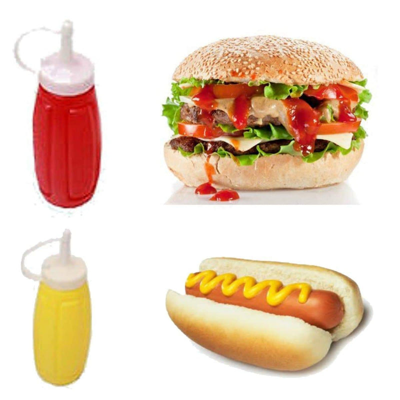 Load image into Gallery viewer, Picnic Table Dispenser Ketchup and Mustard Squeeze 3 Bottles Set 12oz Tablesettings VeZee
