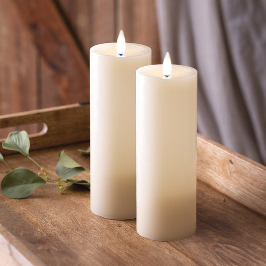 8 inch Infinite Wick Wax Pillar Candles, Set of 2 General CT