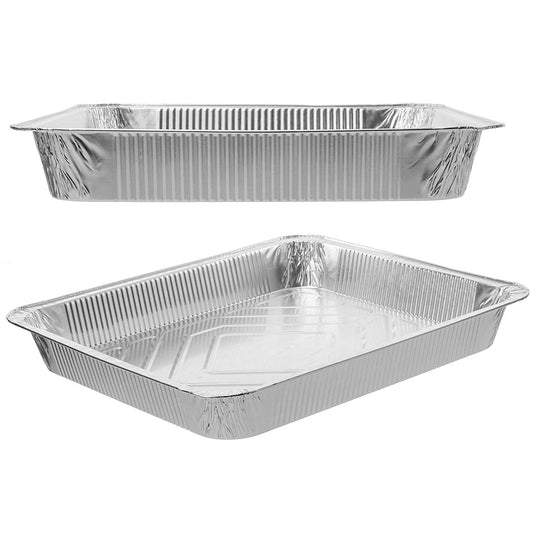 Disposable Aluminum Full Size Medium/Shallow Pans Food Storage & Serving VeZee