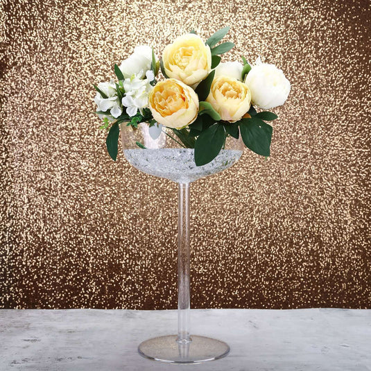 4-Pack Plastic Flower Vases Champagne Glass Design Clear - Fillable Long Stem Centerpieces for Events 18" Centerpieces PROstorez Default Title