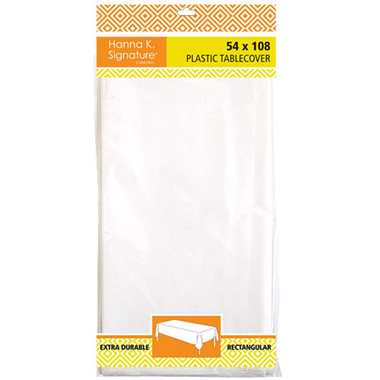 Disposable Plastic Premium Tablecloth Heavyweight Rectangle Clear 54