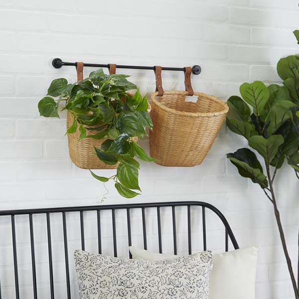 Load image into Gallery viewer, Farmhouse Bamboo Basket Wall Shelf, Pick Your Size General UMA
