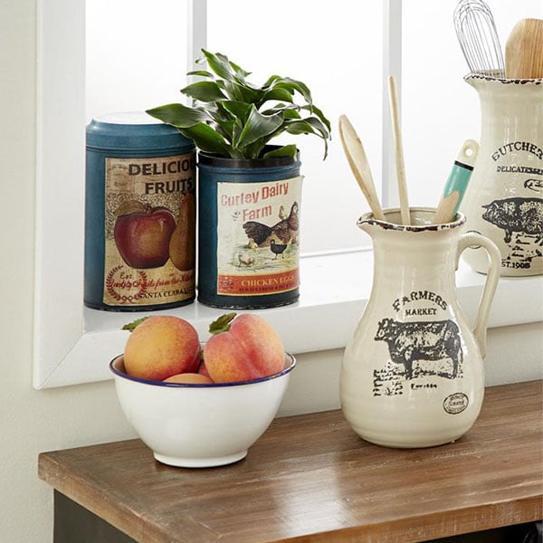 Vintage-Inspired Dairy and Fruit Canisters, Set of 3 Sale UMA