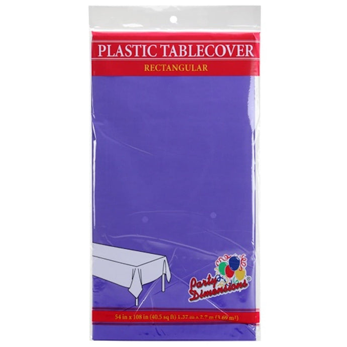 Tablecover Plastic Purple Rectangular 54'' X 108'' Table Cover Party Dimensions