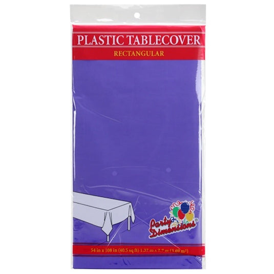 Tablecover Plastic Purple Rectangular 54'' X 108'' Table Cover Party Dimensions