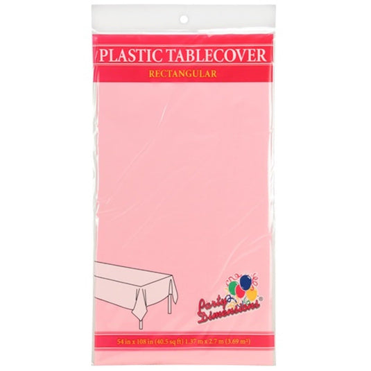 *WHOLESALE* Tablecover Plastic Light Pink Rectangular 54'' X 108'': 48CT Table Cover Party Dimensions