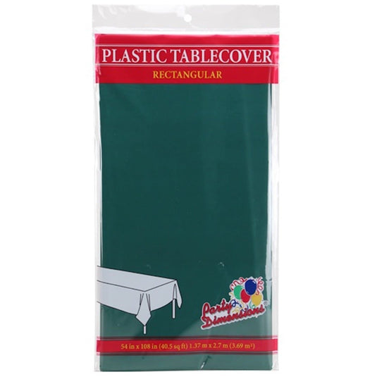 *WHOLESALE* Tablecover Plastic Hunter Green Rectangular 54'' X 108'': 48CT Table Cover Party Dimensions