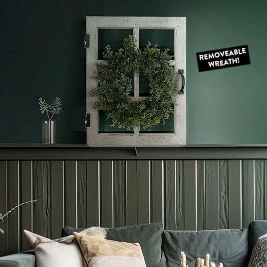 2-in-1 Hinged Dutch Window with Eucalyptus Wreath Whats trending ABH