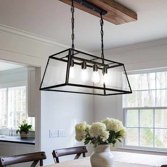 Refined Farmhouse Rectangular Metal Chandelier Whats trending WG