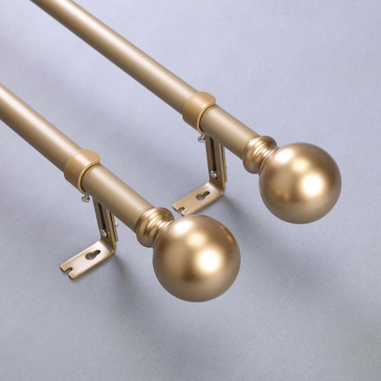 42"-126" Adjustable Curtain Rod Set, Gold, Round Finials Curtains PROstorez Default Title