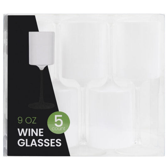 Two Tone 9 Oz White/Clear Plastic Wine Goblets Wine Goblets Blue Sky