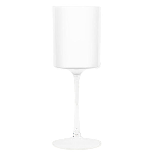 Two Tone 9 Oz White/Clear Plastic Wine Goblets Wine Goblets Blue Sky