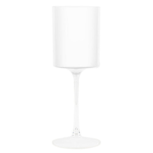 Two Tone 9 Oz White/Clear Plastic Wine Goblets Wine Goblets Blue Sky