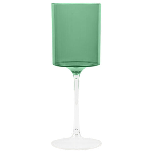 Two Tone 9 Oz Green/Clear Plastic Wine Goblets Wine Goblets Blue Sky