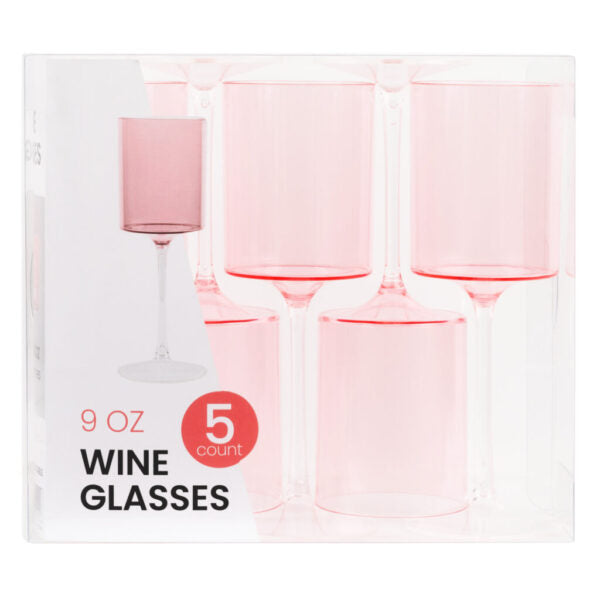 Load image into Gallery viewer, Two Tone 9 Oz Pink/Clear Plastic Wine Goblets Wine Goblets Blue Sky
