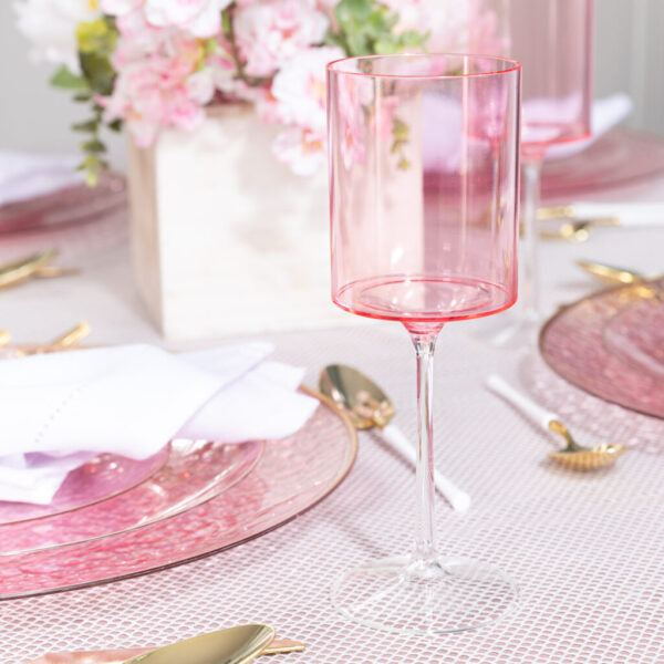 Load image into Gallery viewer, Two Tone 9 Oz Pink/Clear Plastic Wine Goblets Wine Goblets Blue Sky
