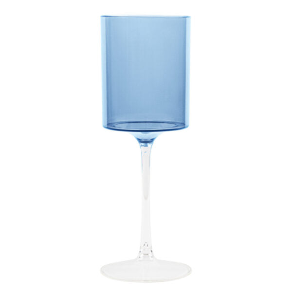 Two Tone 9 Oz Blue/Clear Plastic Wine Goblets Wine Goblets Blue Sky