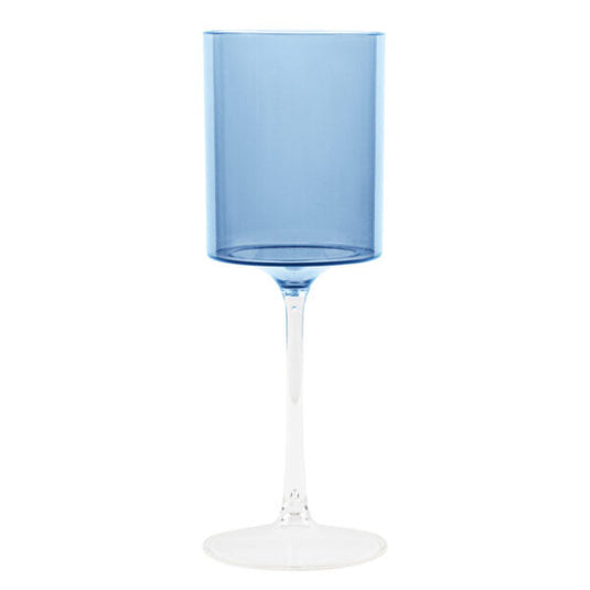 Two Tone 9 Oz Blue/Clear Plastic Wine Goblets Wine Goblets Blue Sky