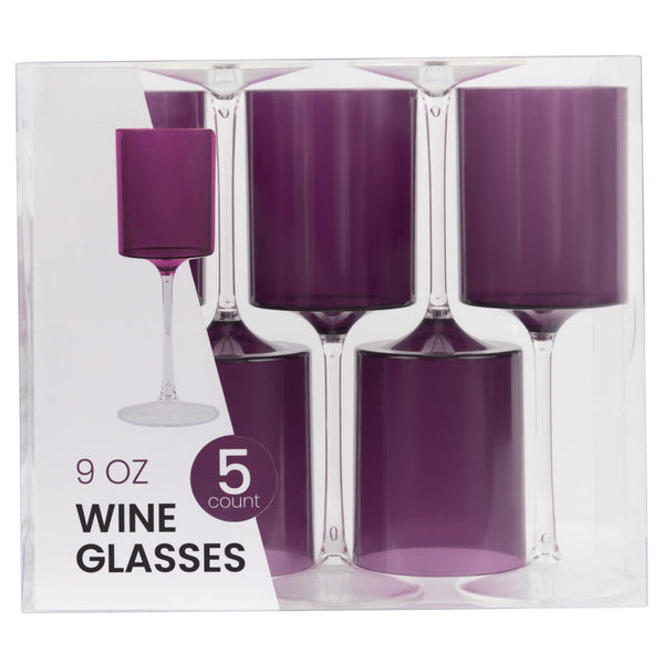 Load image into Gallery viewer, Two Tone 9 Oz Purple/Clear Plastic Wine Goblets Wine Goblets Blue Sky
