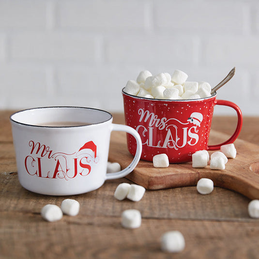 Set of Two Mr. & Mrs. Claus Mugs Gift CTW