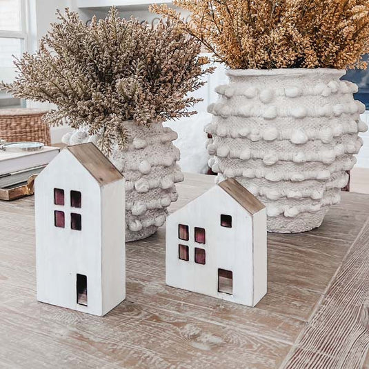 Wooden Village Houses, Pick Your Color | Set of 2 Sale HE